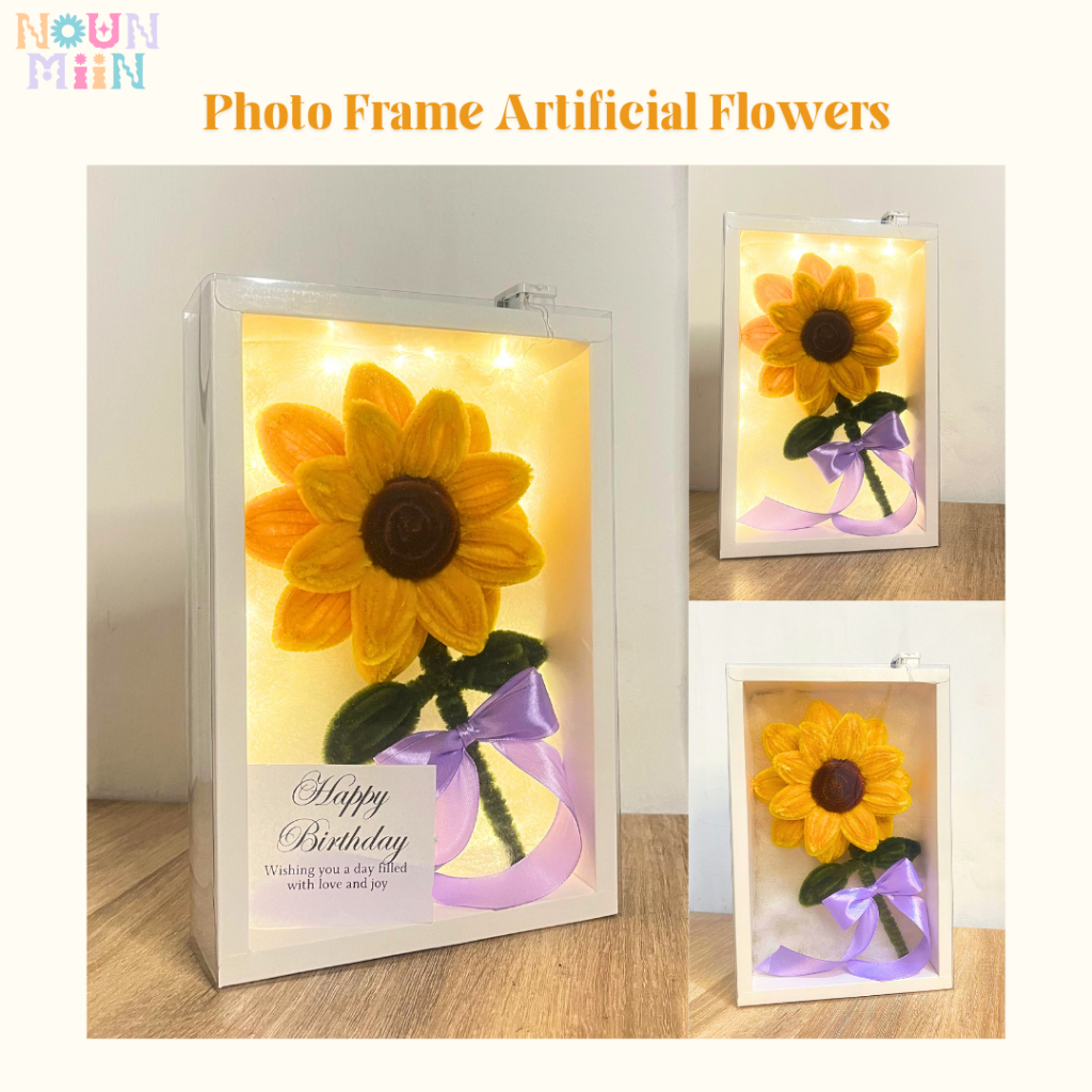 Bingkai 3D Frame Bunga Artificial Flower Kado bingkai foto 3D/Hadiah wisuda/hadiah ulangtahun/hadiah