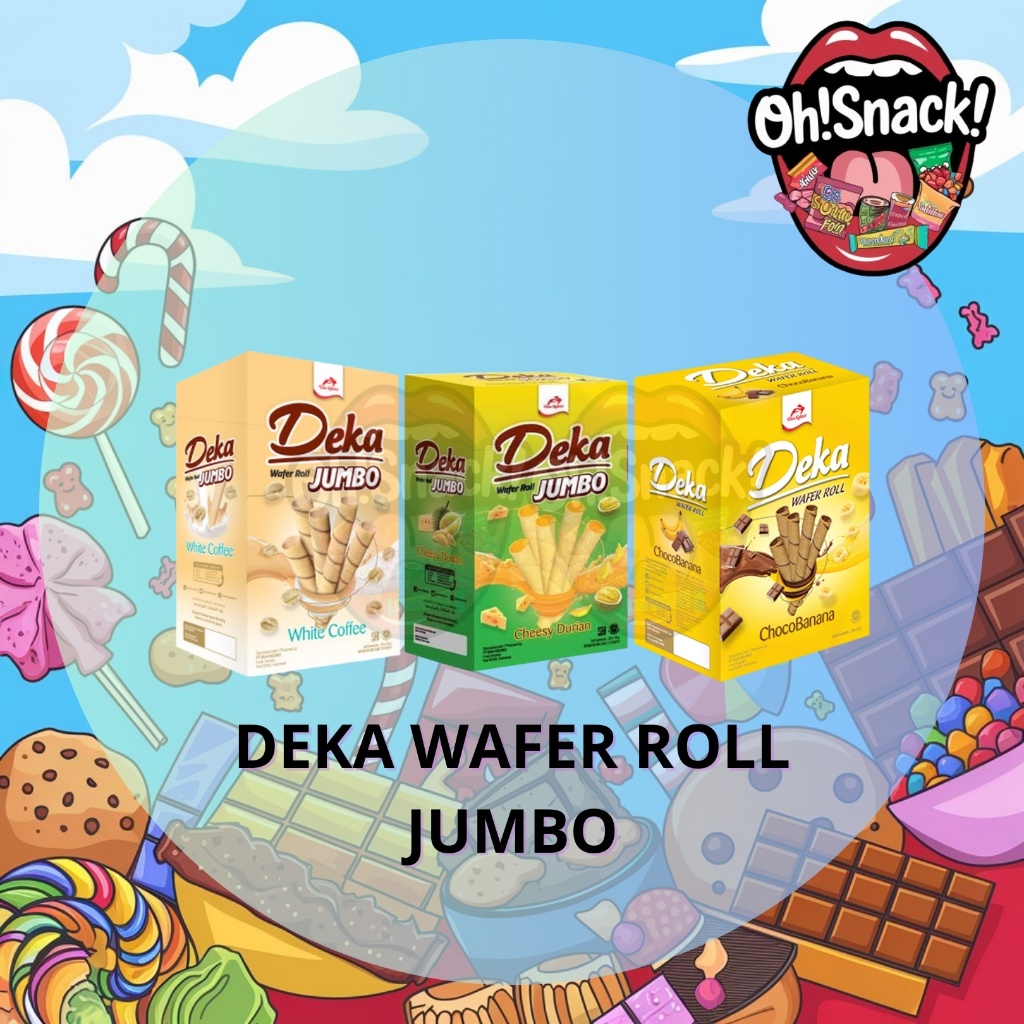 Deka Wafer Roll Jumbo Choco Banana / Cheesy Durian / White Coffee