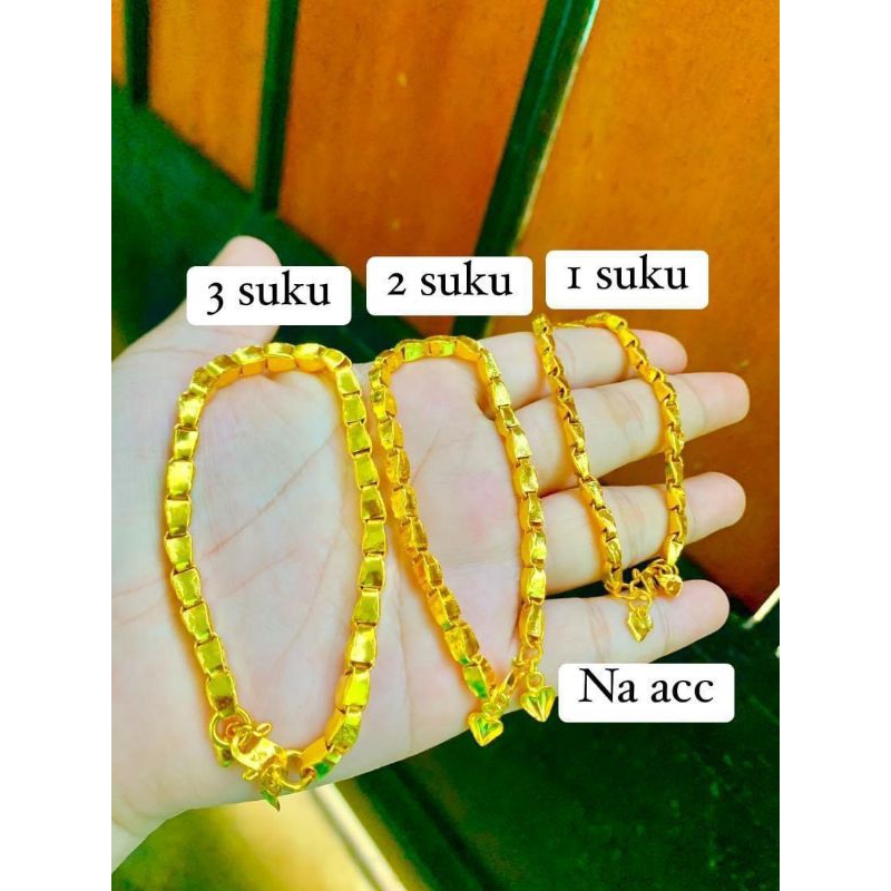 gelang padi lapis emas