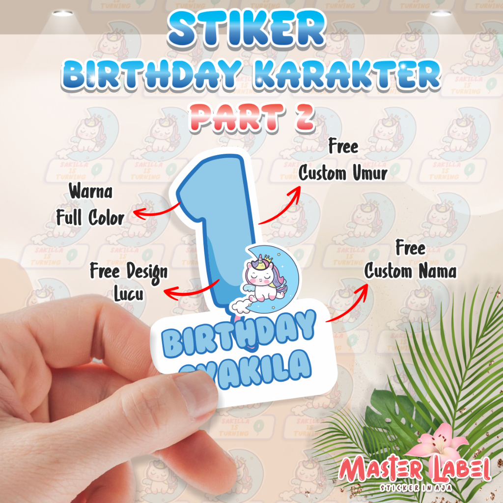 PART 2 Stiker ulang tahun anak ISI 32pcs custom stiker Ulang Tahun Label Ulang Tahun Label Souvenir 