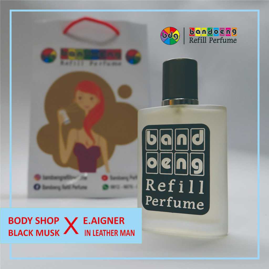 PARFUM BODY SHOP - BLACK MUSK di mix dg E.AIGNER IN LEATHER MAN | INSPIRED BY Bandoeng Refill Perfum