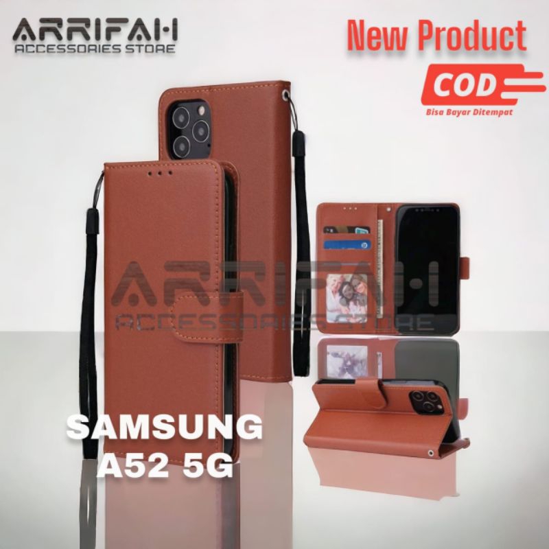 CASE SAMSUNG A52 5G - FLIP COVER WALLET LEATHER CASE DOMPET HP SILIKON DOMPET