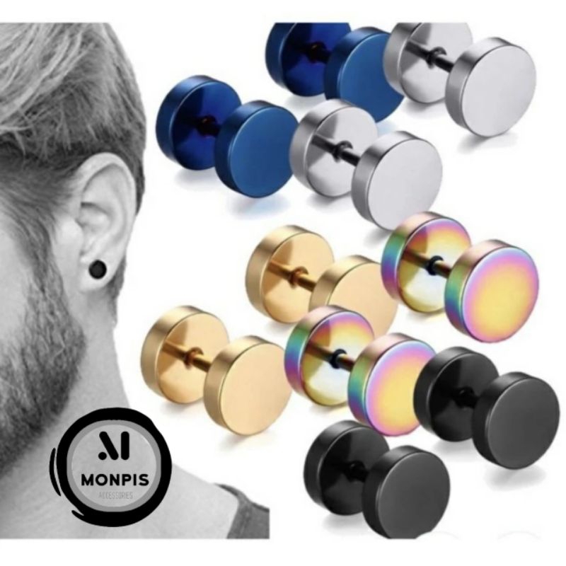 Anting pria titanium Anting pria Anting titanium Anting bulat Anting barbel Anting tindik Anting cew