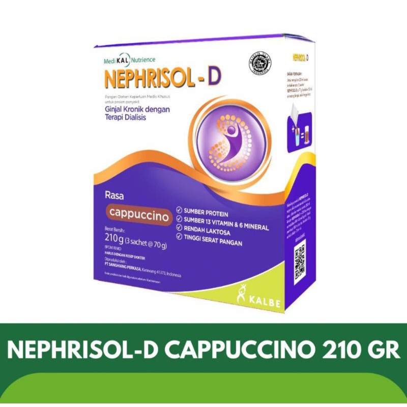 

Nephrisol D Susu Ginjal Vanila / Capucino Kalbe 210g