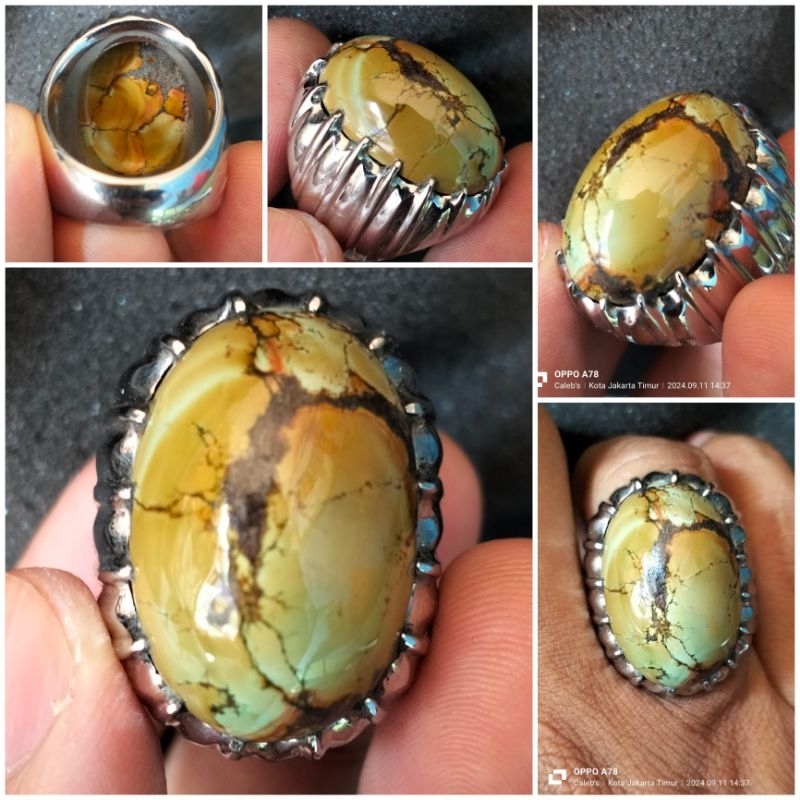 Natural turquoise pirus Hubey pirus Hubei pirus hubai monel handmade uk 7,5/8 pirus Xinjiang pirus T