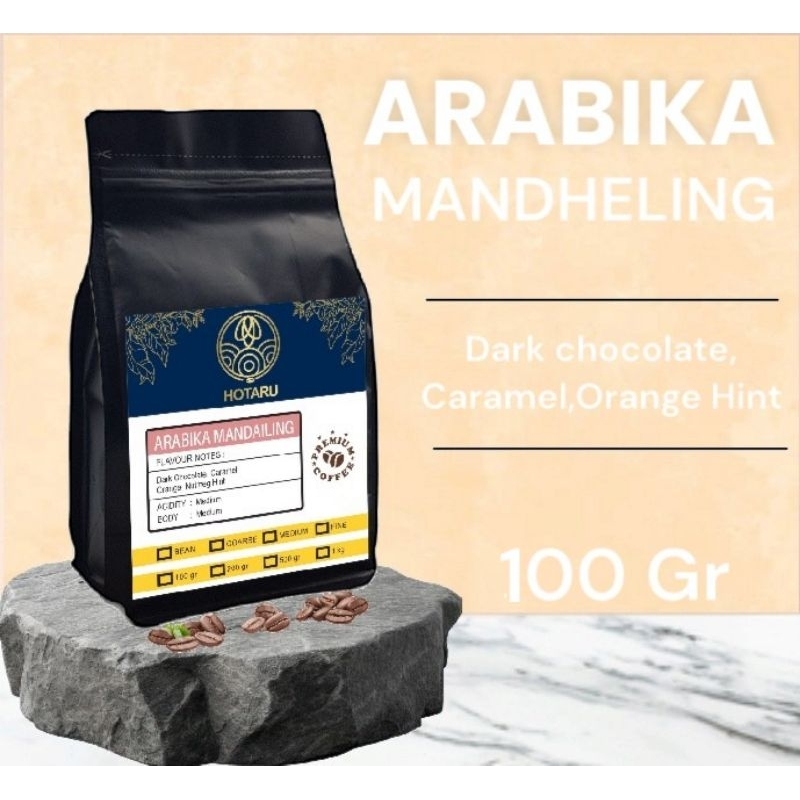 

Biji Kopi Bubuk Arabika Mandailing Mandheling Arabica Coffe Roast Beans 100 Gram