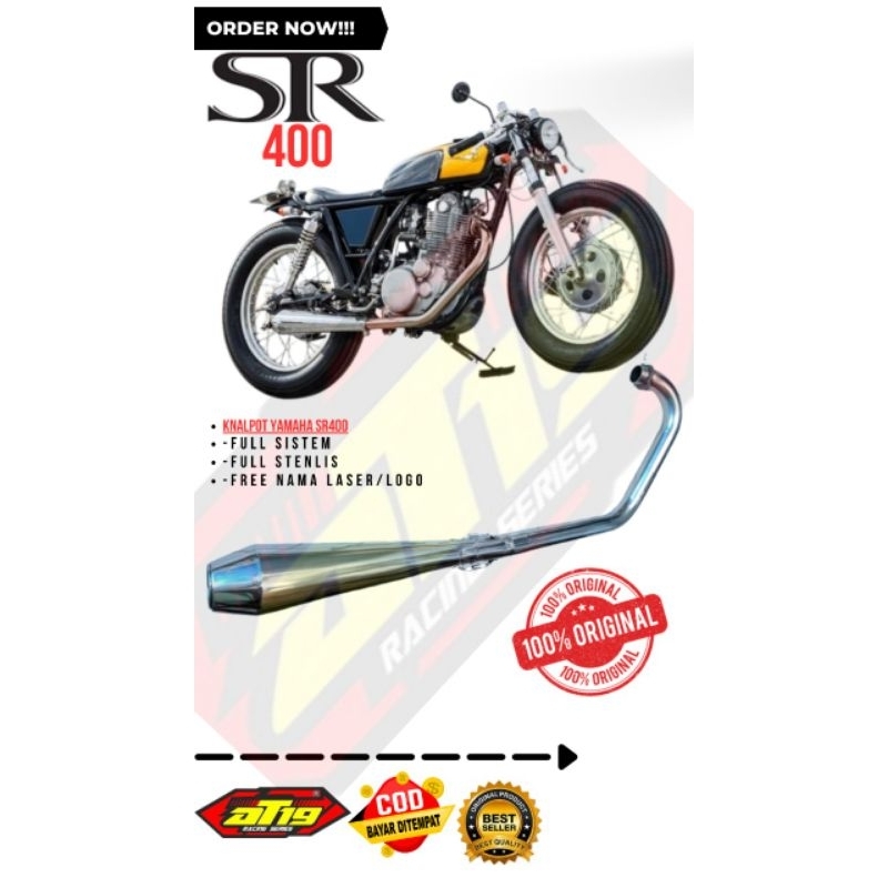 knalpot Yamaha SR400 fullsistem model japstyle full stenlis