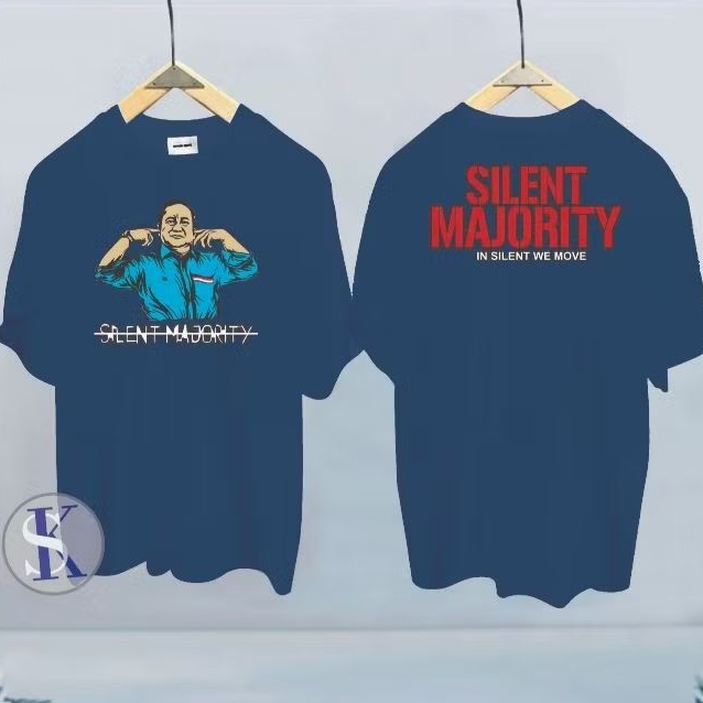 SILENT MAJORITY, PAKAIAN PRIA ATASAN T-SHIRT KAOS GAMBAR LUCU