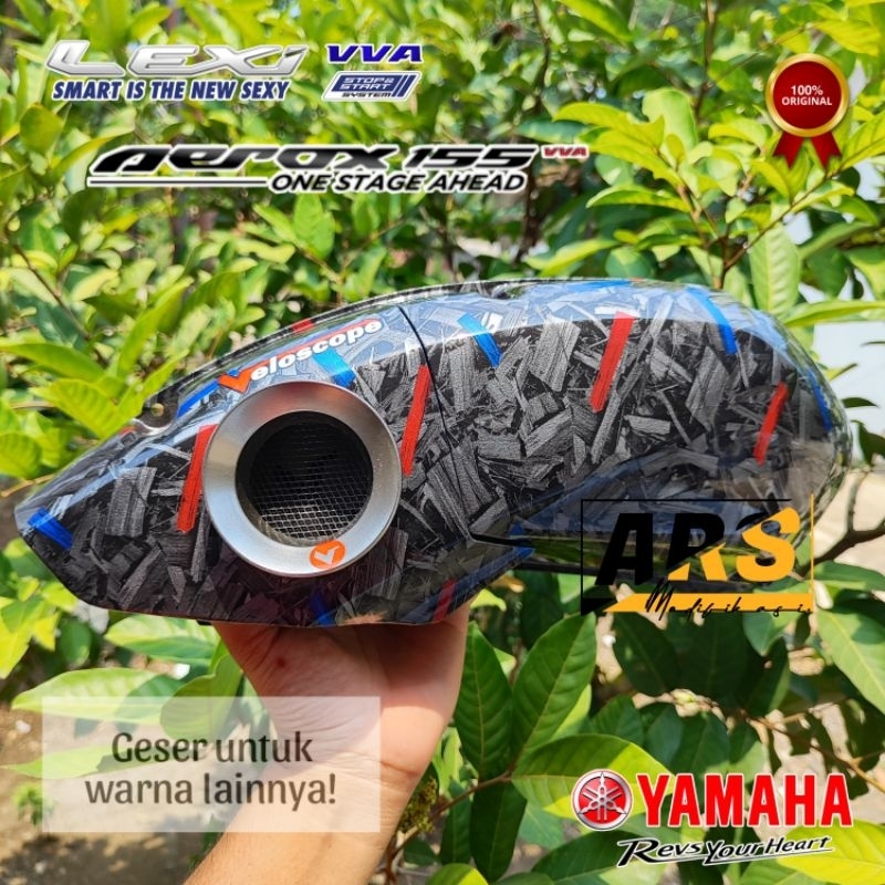 Veloscope Tutup Filter Carbon WTP Motif Chopped Aerox 155 old Lexi 125