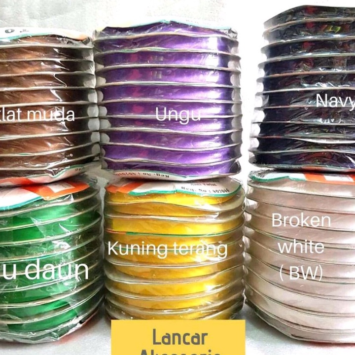 

PROMO MENARIK Pita Bisban Polos Satin isi 36 yard STAR Satin Bias Tape per 1 pack isi 1 rol