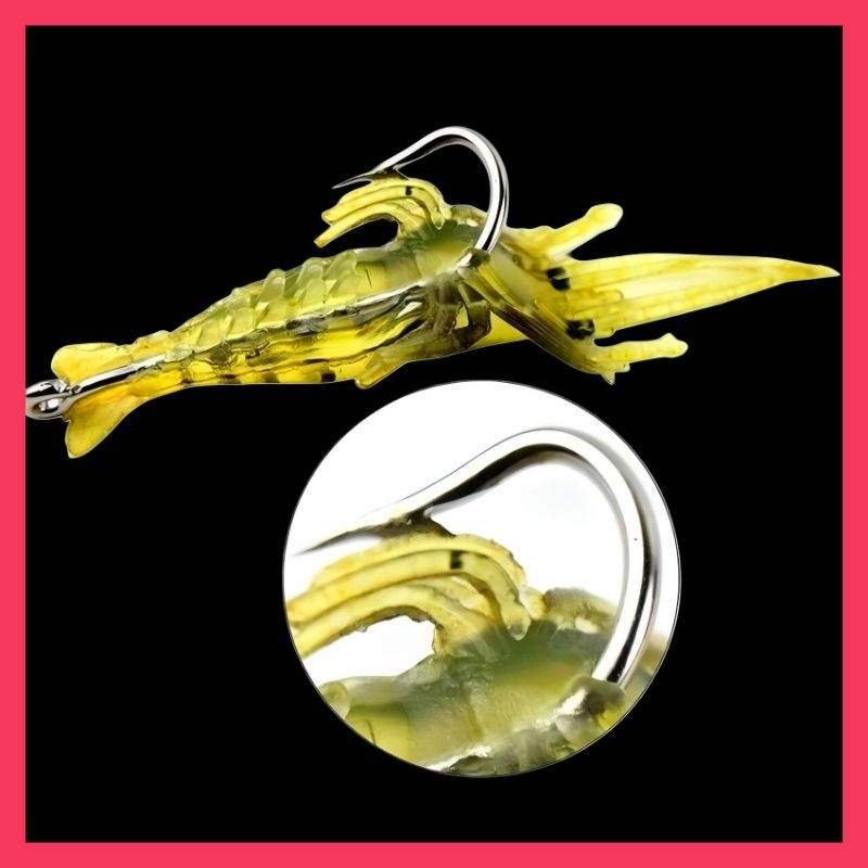 SOFTLURE UMPAN MANCING UDANG PALSU - UDANG SILIKON TIRUAN