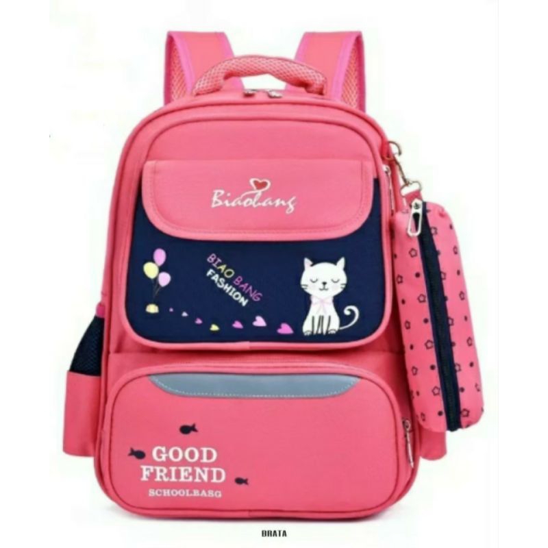 AMANAH BAGG/Tas Sekolah Perempuan Anak Sd/Paut Ransel Tas/CAT LOVE
