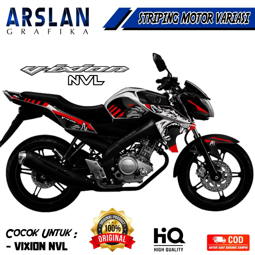 STRIPING LIST VIXION NEW NVL / STRIPING STIKER YAMAHA VIXION NEW / STRIPING VARIASI MOTOR SERIGALA