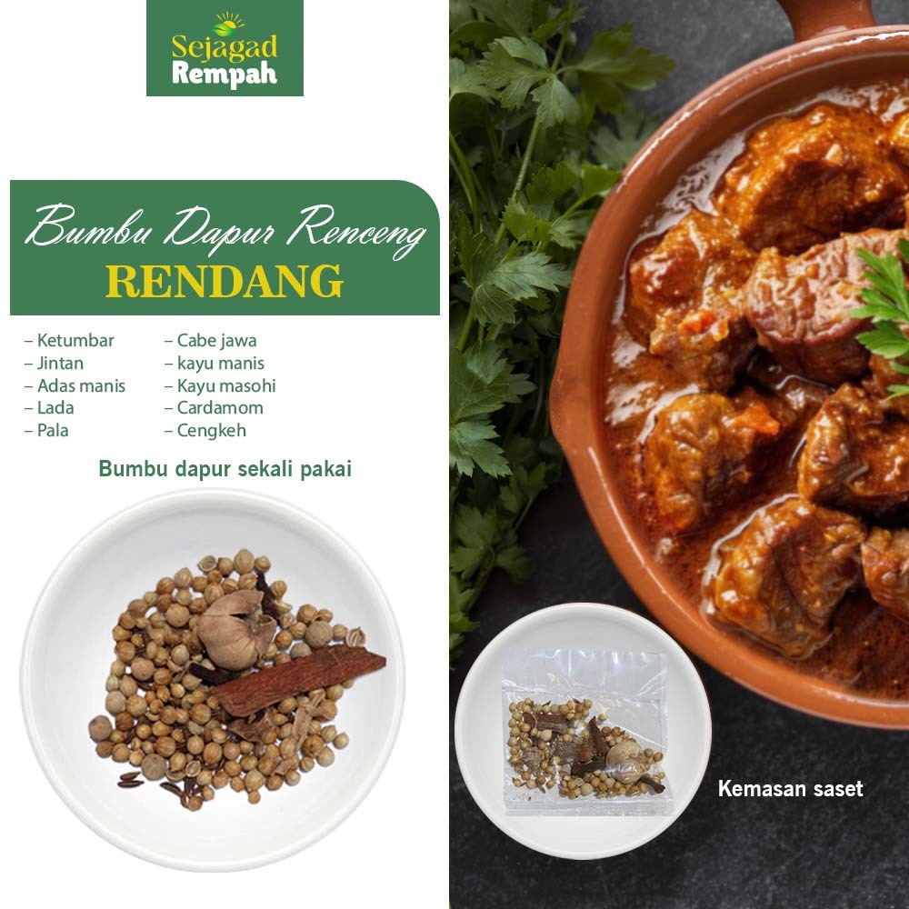 

Sejagad Rasa Bumbu Dapur Renceng Rendang Komplit Bumbu Masak Rendang Praktis Lengkap