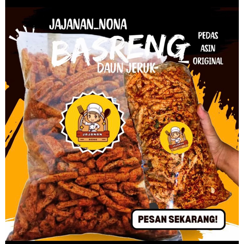 

BASRENG PEDAS DAUN JERUK/ Basreng Viral jajanan nona 750 gr/renyah gurih
