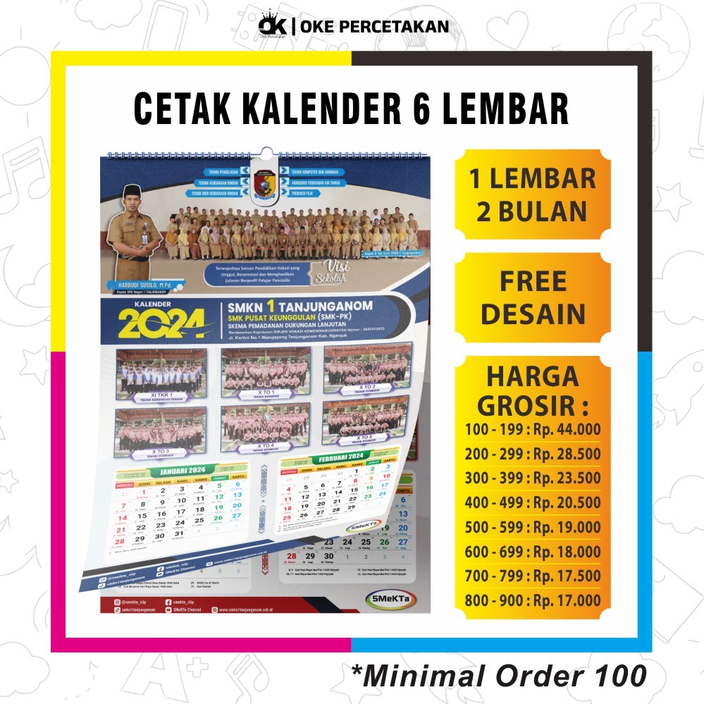 

(FINISH SPIRAL) | (6 LEMBAR) KALENDER DINDING CUSTOM 2025 | PERLENGKAPAN LEMBAGA SEKOLAH ORGANISASI