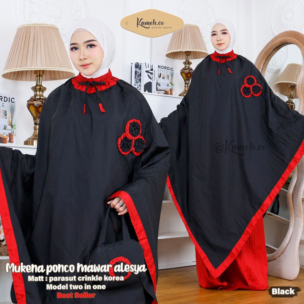 Mukena Parasut Ponco Platinum | Mukena Ponco Dewasa/Mukena Parasut Traveling | Bisa COD
