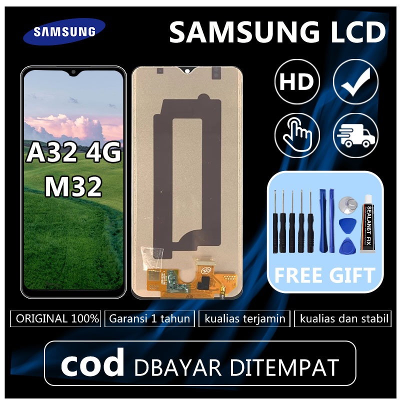 100% ORIGINAL LCD SAMSUNG A32 4G M32 FULLSET TOUCHSCREEN GARANSI RESMI JU