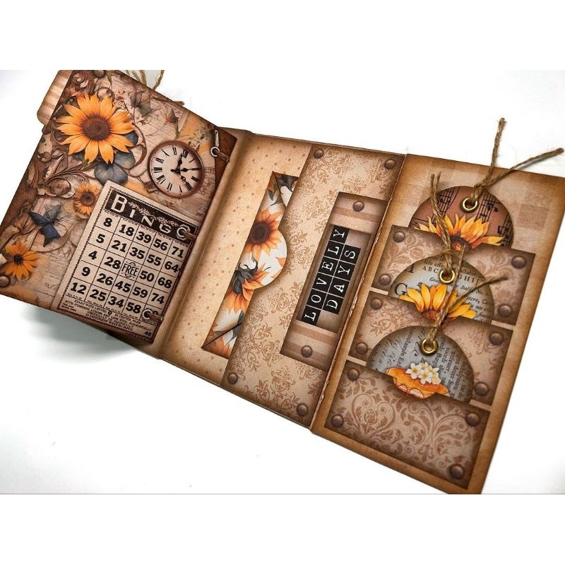 

Buku jurnal Mini|Bujo mini|vintage bunga matahari