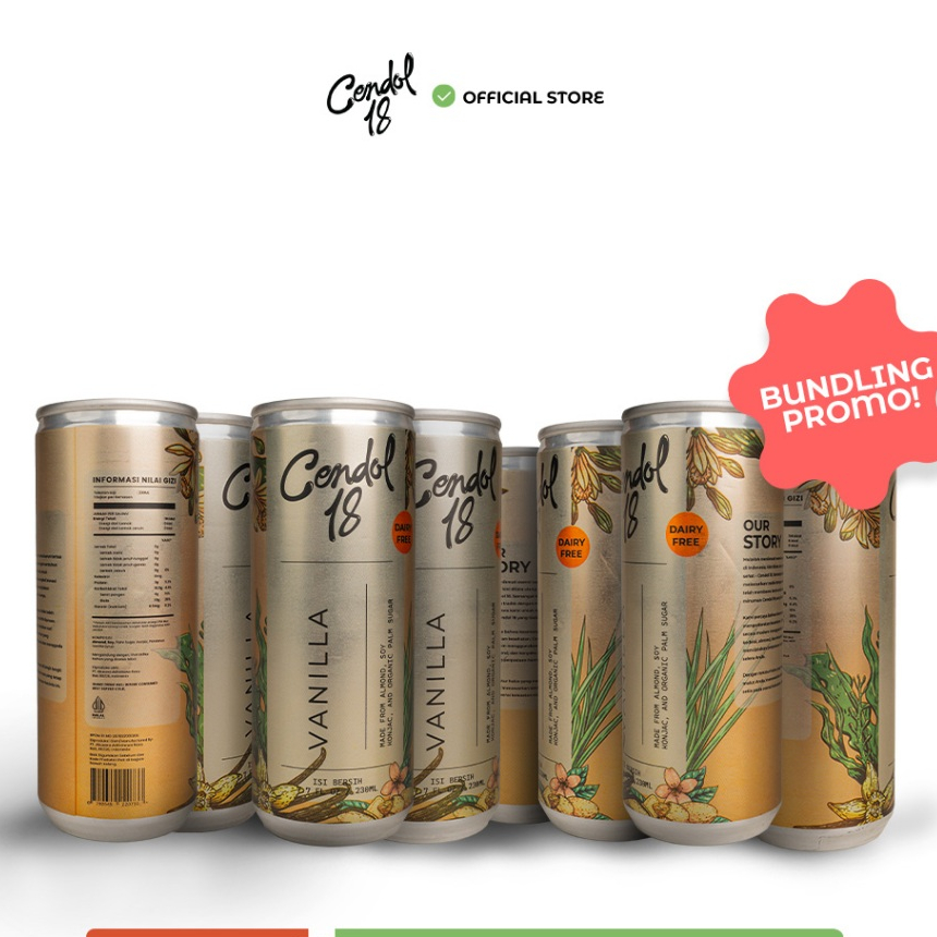 

(BUDLING 10 MIX RASA) CENDOL18 Kaleng 250ml - 4 Original, 3 Vanila & 3 Salted Caramel