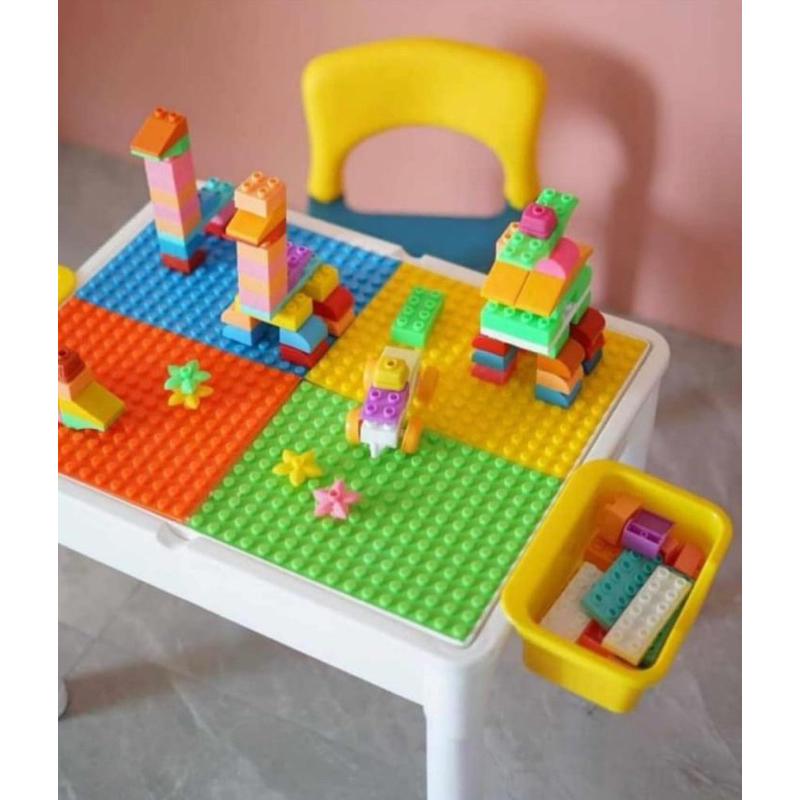 Mainan Meja Lego Mainan Meja Building Block Multifungsi Dan Kursi Belajar Anak Meja Mainan Anak