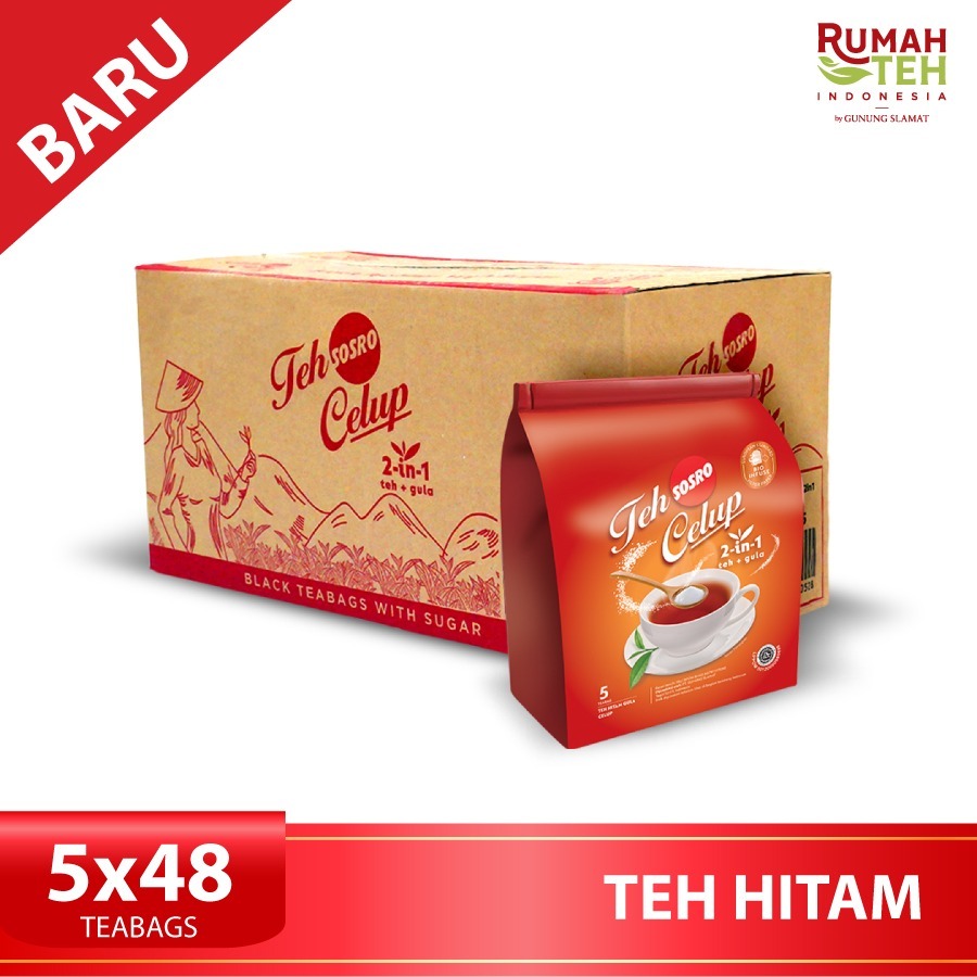 Teh Celup Sosro 2 in 1 Carton Pack (1 karton isi 48 pouch)