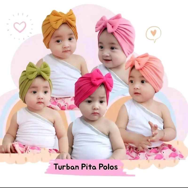 Hijab bayi 0 6 12 bulan 1 2 tahun hijab bayi perempuan TURBAN PITA POLOS  jilbab bayi kerudung bayi 