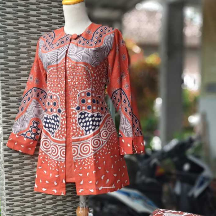 BLOUSE BATIK BOLERO KOMBINASI TOYOBO ATASAN BATIK KANTOR // BLOUSE BATIK KANTOR