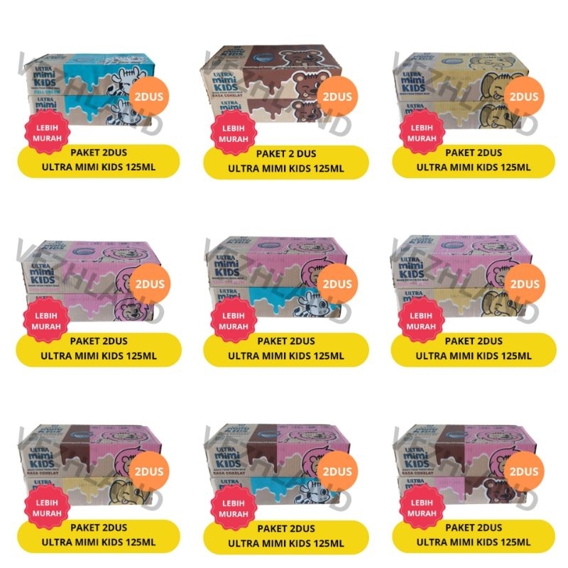 

[ PAKET 2 DUS ] Susu UHT Ultra Mimi Kids 125ml ( Grosir ) ( Surabaya )