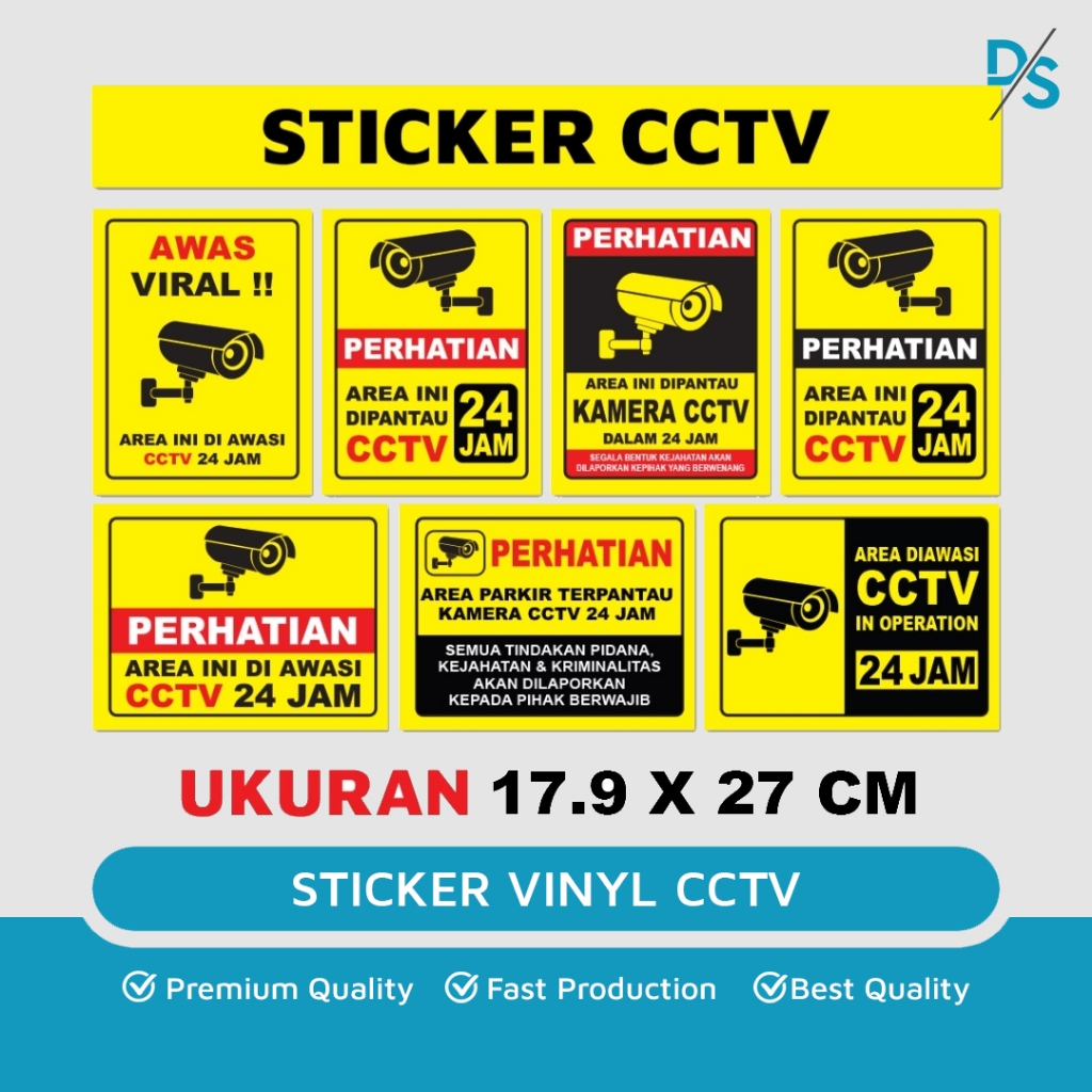 

DSPRINTING - Stiker Pengawasan Cctv / Sticker Pengawasan / Label Anti maling / Pantauan, 24 Jam / Stiker CCTV / Stiker Peringatan CCTV / Stiker Kamera CCT / Stiker Pengawasan CCTV / Stiker Keamanan CCTV