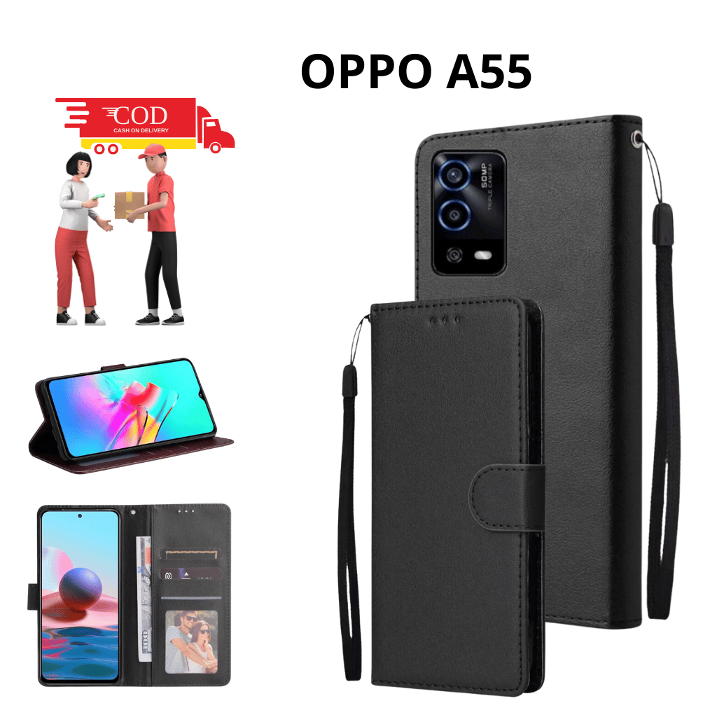 CASE HP OPPO A55 CASE DOMPET FLIP CASE WALLET FLIP LEATHER CASE PREMIUM-FLIP WALLET