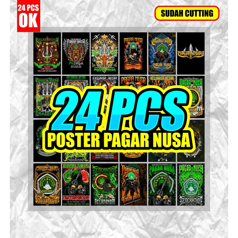 Poster dinding perguruan Pagar Nusa PN ukuran A5 isi 24pcs