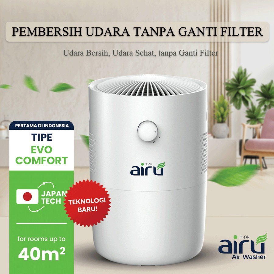 Airu Air Washer Evo Comfort Pembersih Udara Air Purifier Humidifier Diffuser 4in1