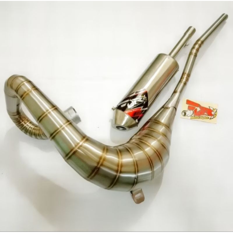 KNALPOT TS 125 FULL STENLIS CACING ORIGINAL DRY RACING EXHAUST
