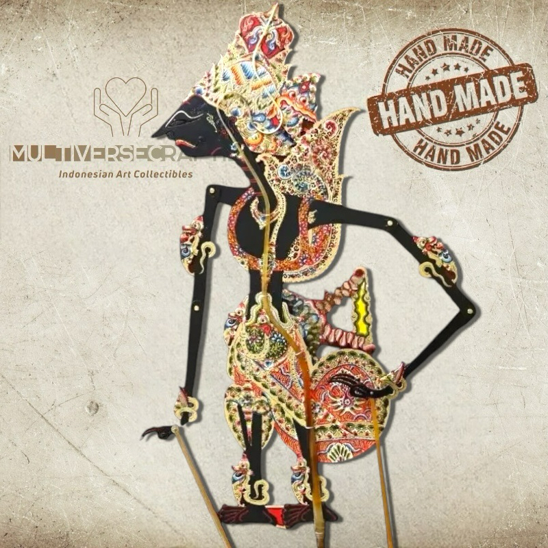 MULTIVERSECRAFTID Wayang Alusan Kresna/Krishna Bahan Premium Kulit Asli Ukuran Pentas Pedalangan