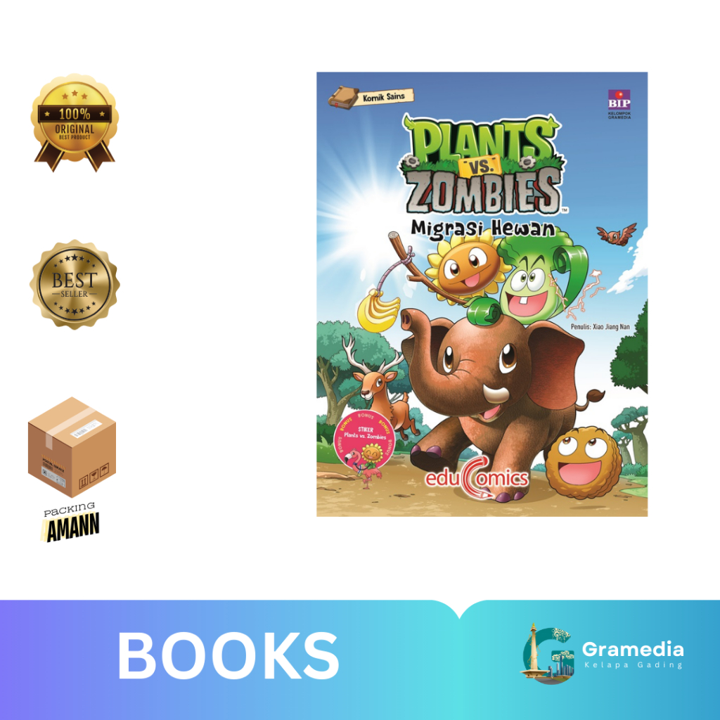 Gramedia MKG - Komik Educomics Plants Vs Zombies : Migrasi Hewan (Xiao Jiang Nan)