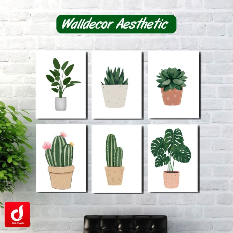 Hiasan Dinding Walldecor Aesthetic Kaktus - Pajangan Hiasan Poster Dinding
