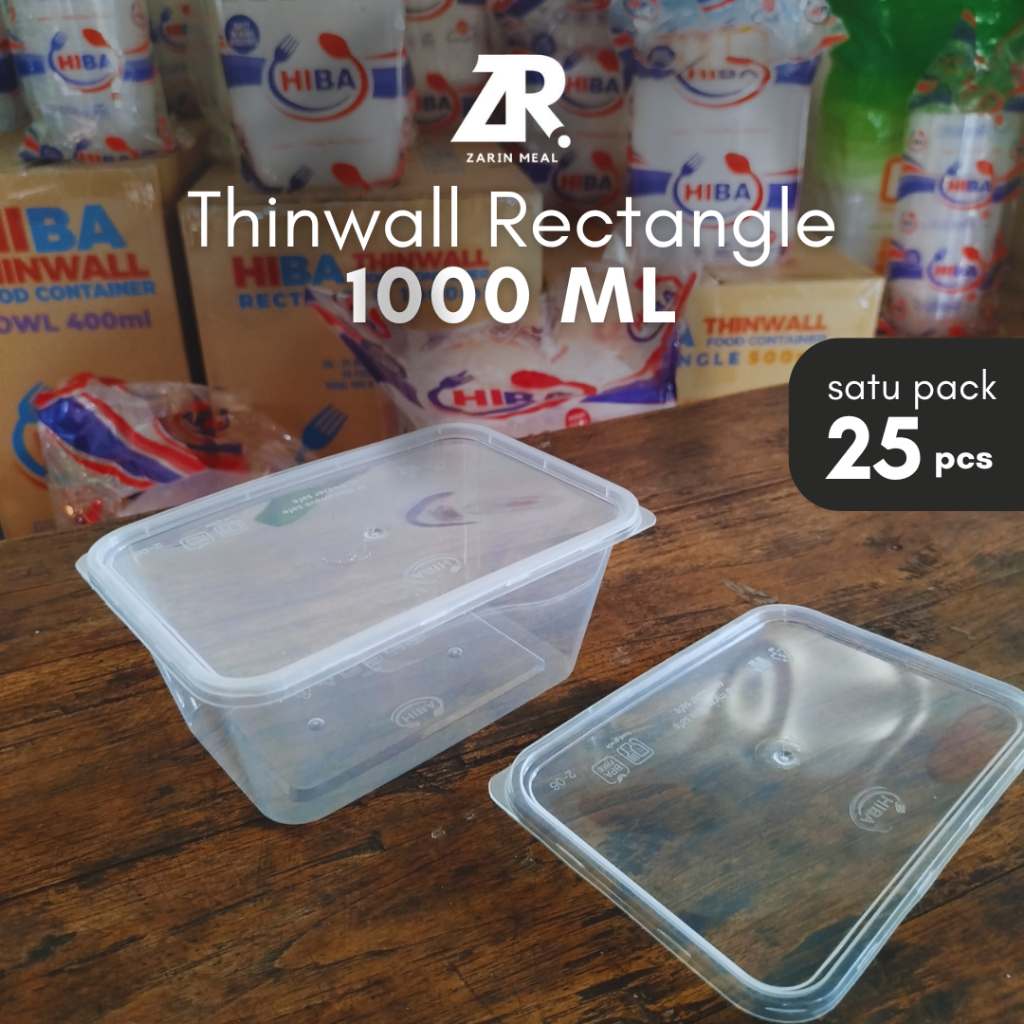Thinwall Hiba 1000ml Kotak Makan Persegi Panjang
