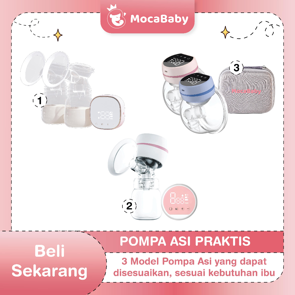 Mocababy Pompa ASI Elektrik Double Breast Pump Handsfree Pompa ASI Elektric Pumping ASI Wearable Bre