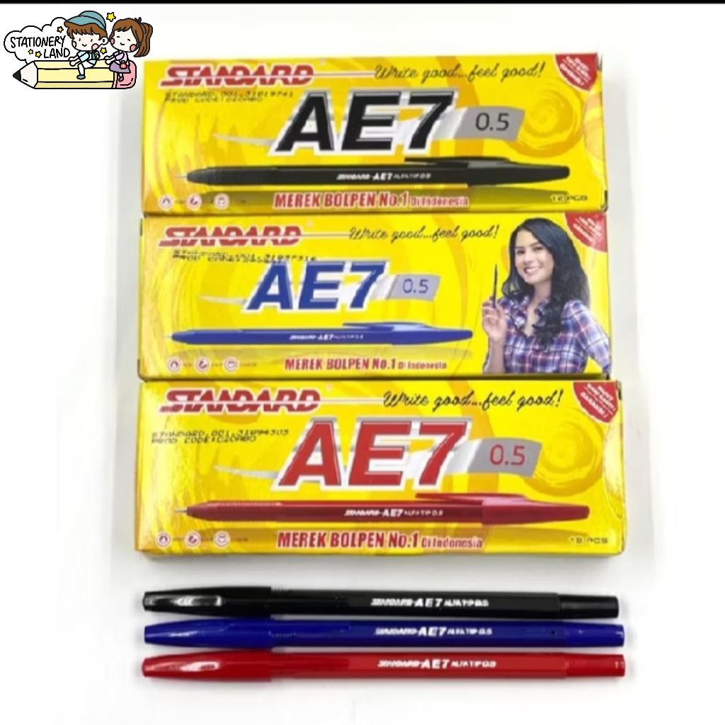 

( StaLand / DAPAT 1 BUAH ) BOLPEN STANDARD AE-7 / Pulpen Bolpoin Standard AE-7 / AE7 Original Asli