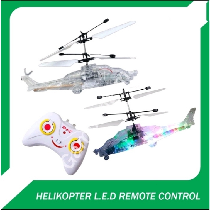 Promo Mainan Helicopter Transparan LED Dengan Sensor Dan Remote Control/Helicopter Terbang Bisa