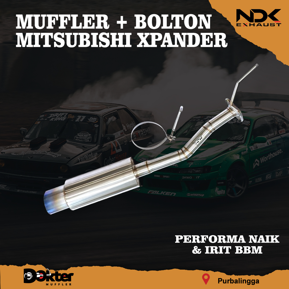 KNALPOT MOBIL RACING MITSUBISHI XPANDER BASS ADEM MUFFLER BOLTON NDK EXHAUST