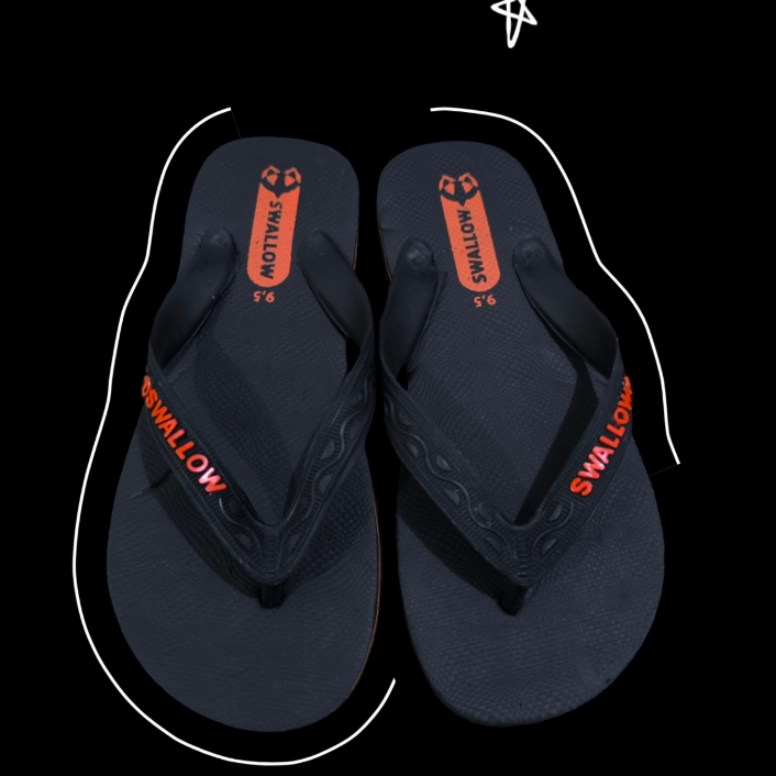 SANDAL JEPIT SWALLOW BLACK PEARL WARNA HITAM AKSEN WARNA
