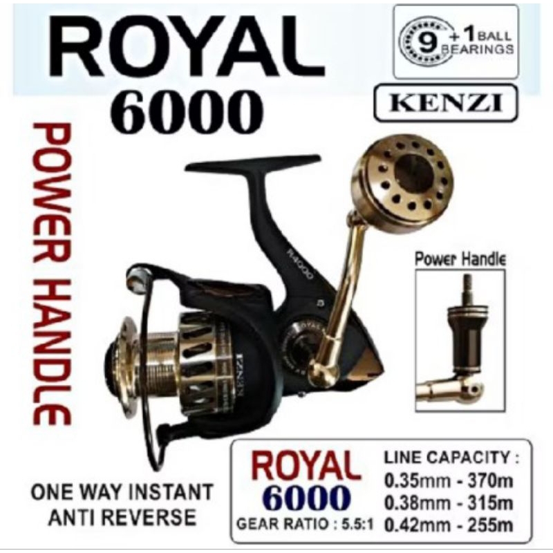 reel pancing power handle murahh kenzi royal