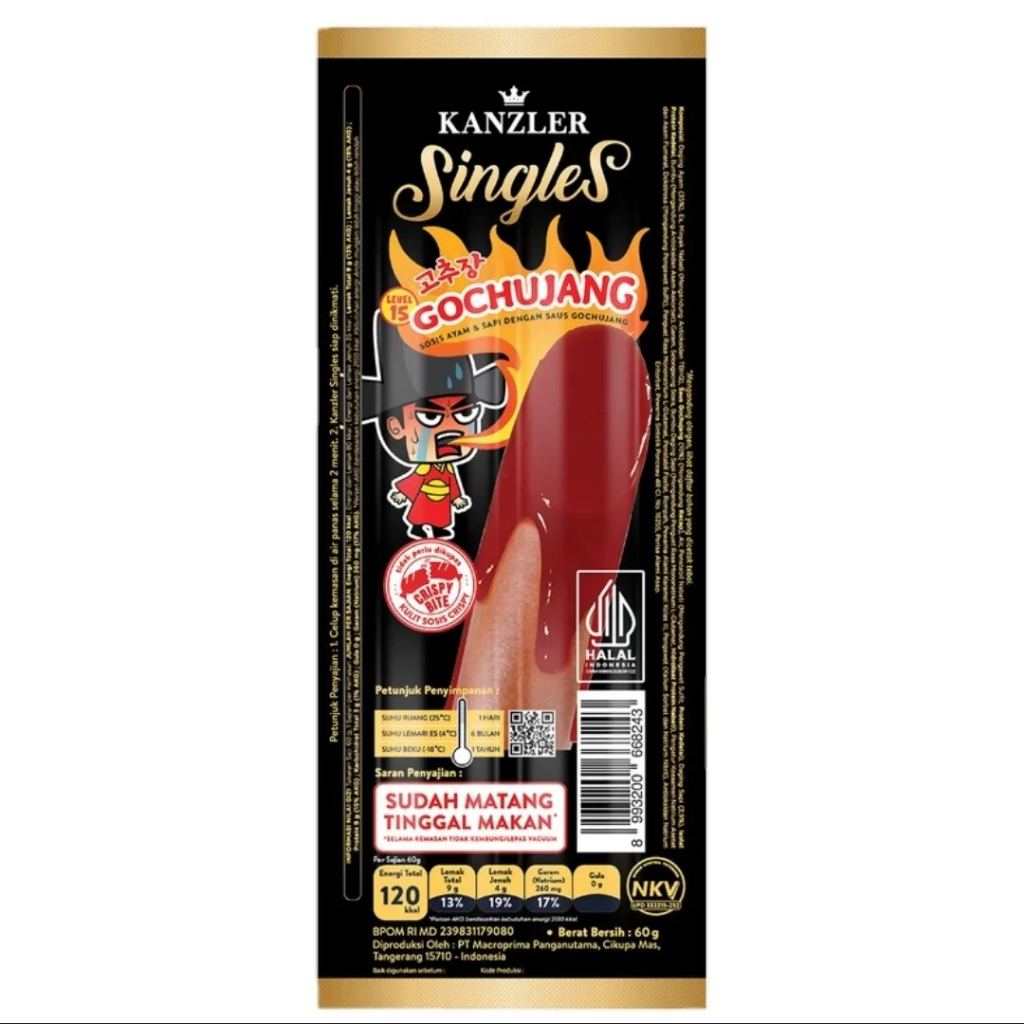 

Kanzler Singles Sosis Gochujang 60 Gr