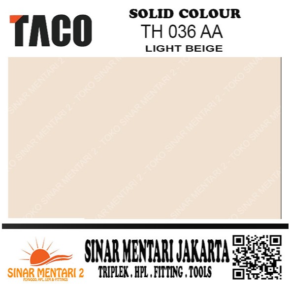 TACO HPL SOLID COLOUR TH 036 AA LIGHT BEIGE