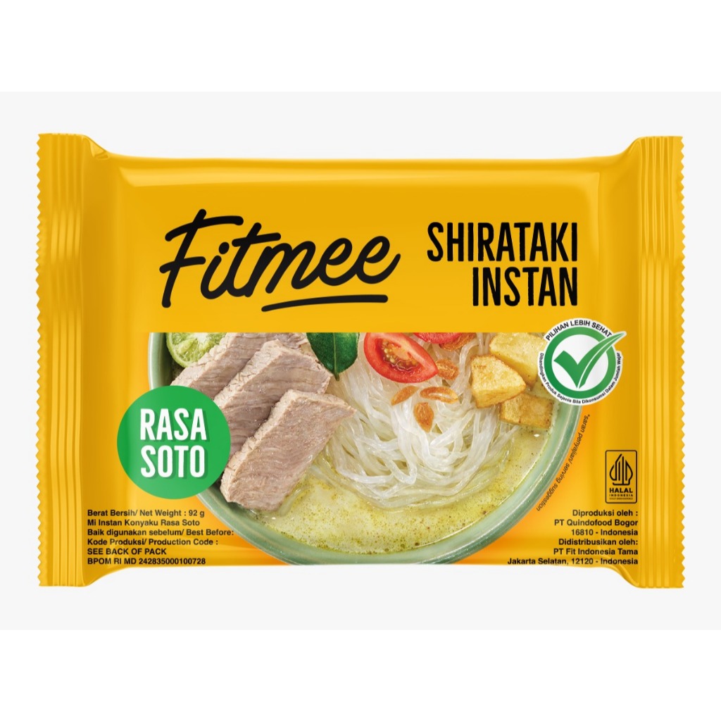 

Fitmee Mie Instan Sehat Shirataki Soto Gluten Free 92 Gr Isi 2 Pcs