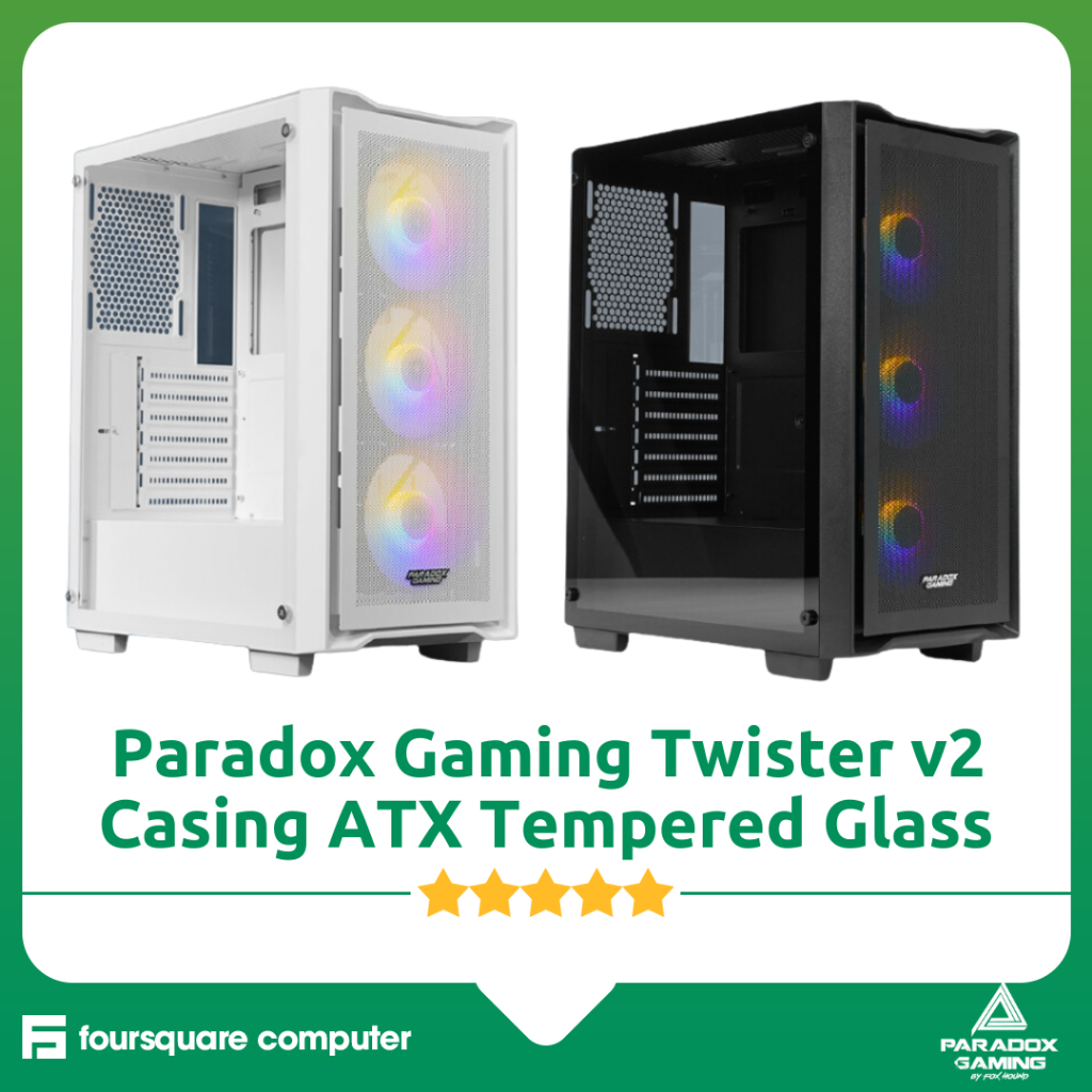 Paradox Gaming Twister PC Casing | CPU Case Komputer Gaming | ATX