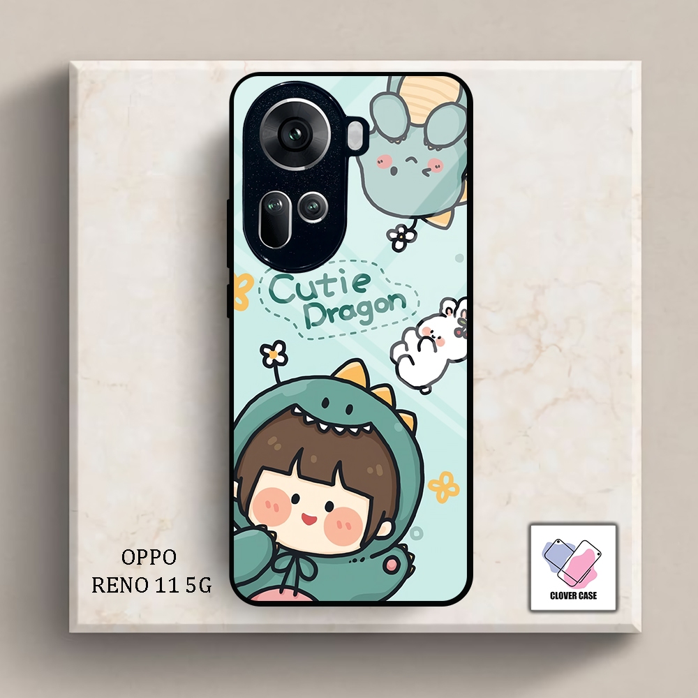 [KN79]  Case Glossy Case | OPPO RENO 115G | CASE KEKINIAN LUCU |  Casing Hp Kilau Motif DINO