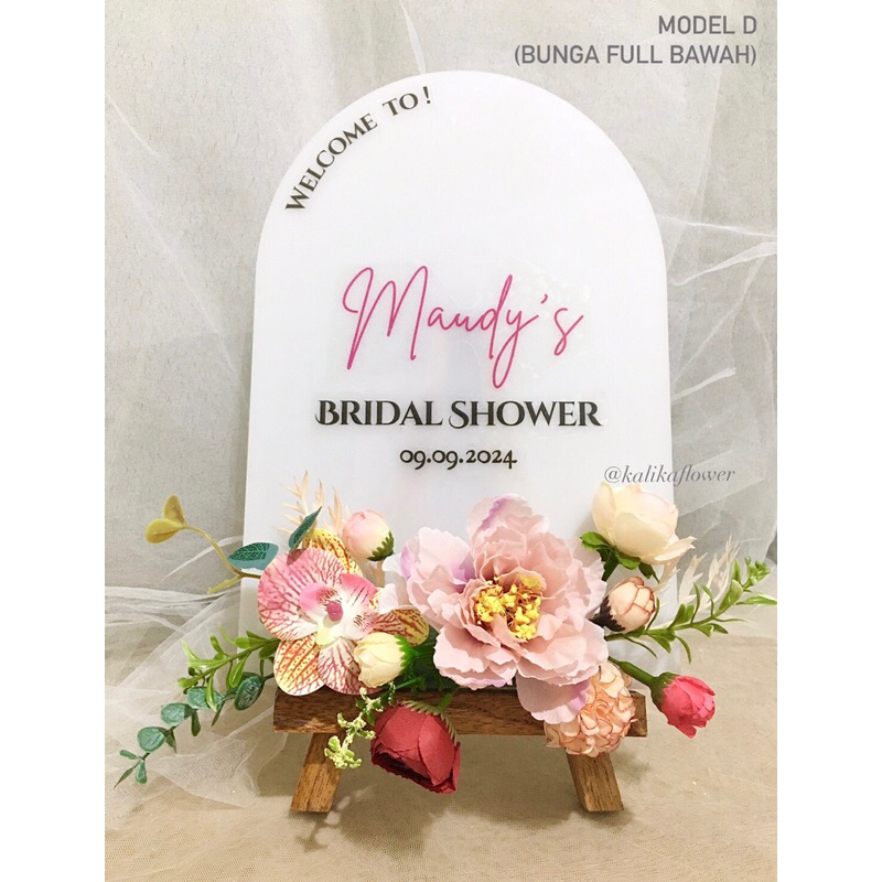 [Bisa Instant] Papan Bunga Akrilik Meja Standing Banner Acrylic Ucapan - Daffodil ♡ Korean Style Bun